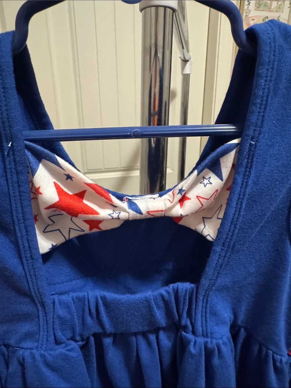 Patriotic Blue Puppy Embroidered Girls' 2 piece set  - handmade 4T